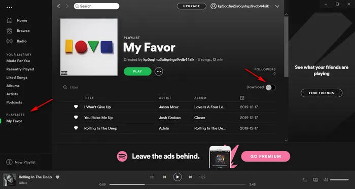 download spotify playlist windows