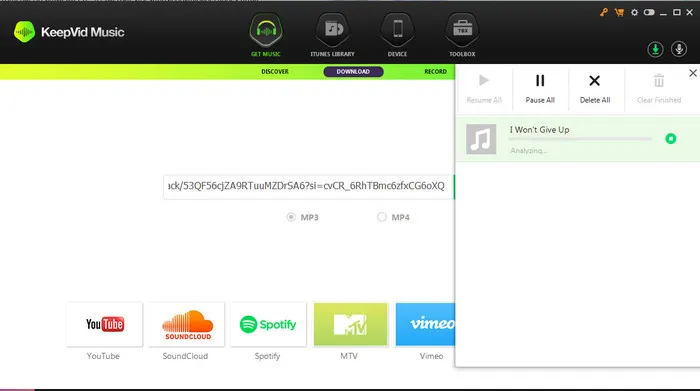KeepVid Music Downloader