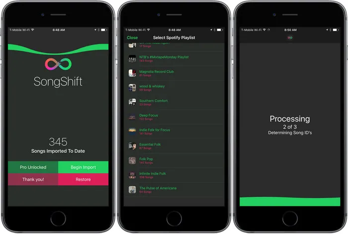 Transfer Spotify Playlist to Apple Music SongShift